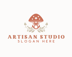 Mushroom Garden Plant logo design