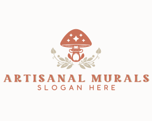 Mushroom Garden Plant logo design