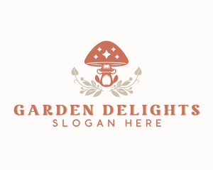 Mushroom Garden Plant logo design