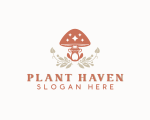 Mushroom Garden Plant logo design