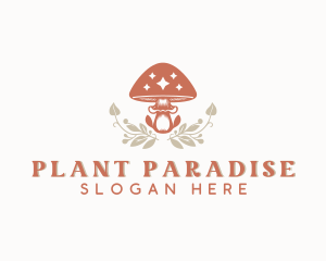 Mushroom Garden Plant logo design