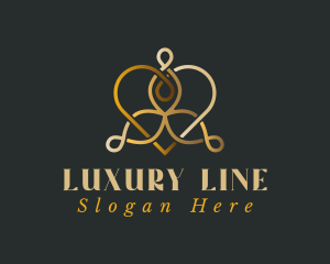 Luxury Heart Leaf logo design