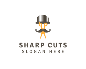 Men Barber Scissors logo design