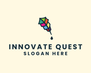 Colorful Quill Pen logo design