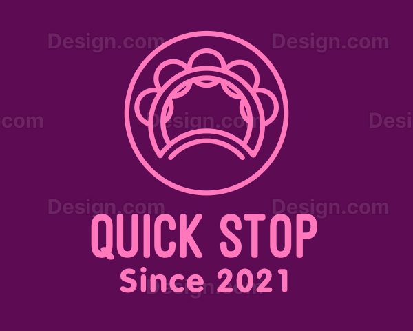 Pink Tambourine Outline Logo