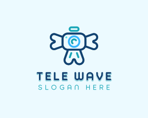 Minimalist Angel Camera logo design