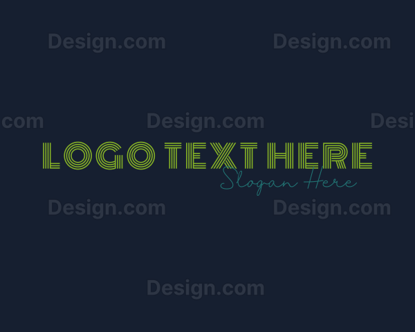 Line Neon Retro Wordmark Logo