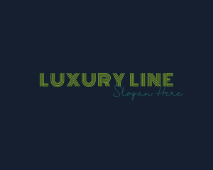 Line Neon Retro Wordmark logo design