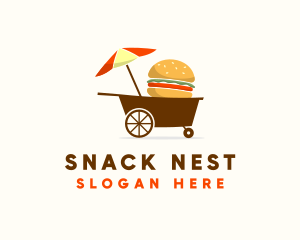 Hamburger Food Cart  logo design