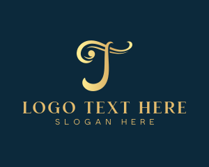 Elegant Calligraphy Letter T logo