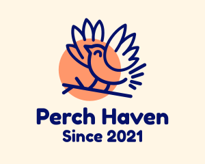 Finch Bird Sun logo