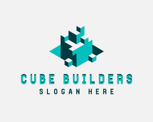 Artificial Intelligence Cyber Cube logo design