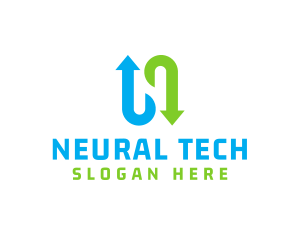 Tech Arrows Letter N logo design