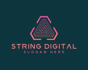 Digital Cyber Triangle logo design