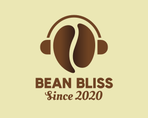 Coffee Bean Headphones logo design