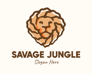 Brown Tribal Lion logo design