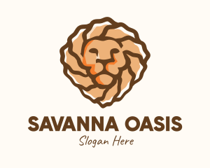 Brown Tribal Lion logo design