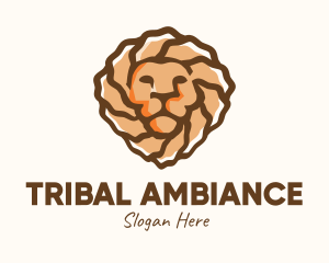 Brown Tribal Lion logo design