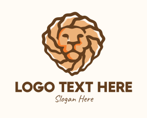 Lion - Brown Tribal Lion logo design