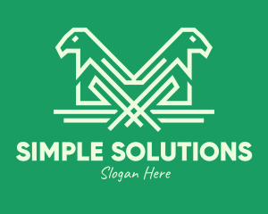 Simple Eagle Line Art logo design