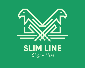 Simple Eagle Line Art logo design