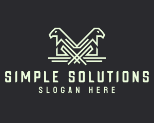 Simple Eagle Line Art logo design