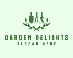 Wreath Gardening Tool logo design