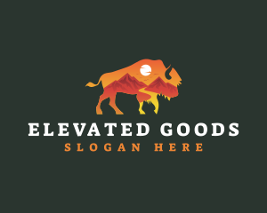 Bison Adventure Mountaineering logo design