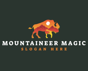 Bison Adventure Mountaineering logo design