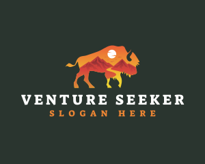 Bison Adventure Mountaineering logo design