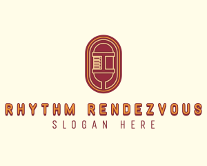 Microphone Podcast Mic logo design