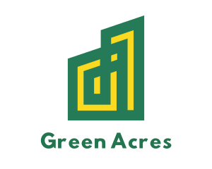 Abstract Green Yellow House logo design