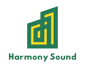 Abstract Green Yellow House logo
