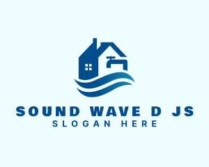 House Wave Faucet Handyman logo design