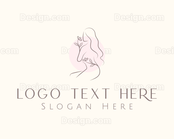 Nude Floral Woman Logo