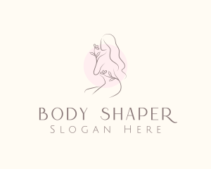 Nude Floral Woman logo design