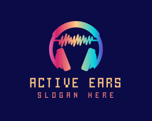 Modern Colorful Headset logo