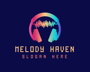 Modern Colorful Headset logo