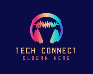 Modern Colorful Headset logo