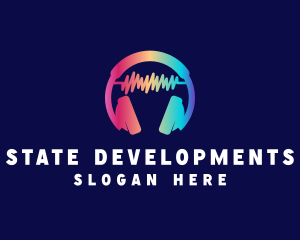 Modern Colorful Headset logo design