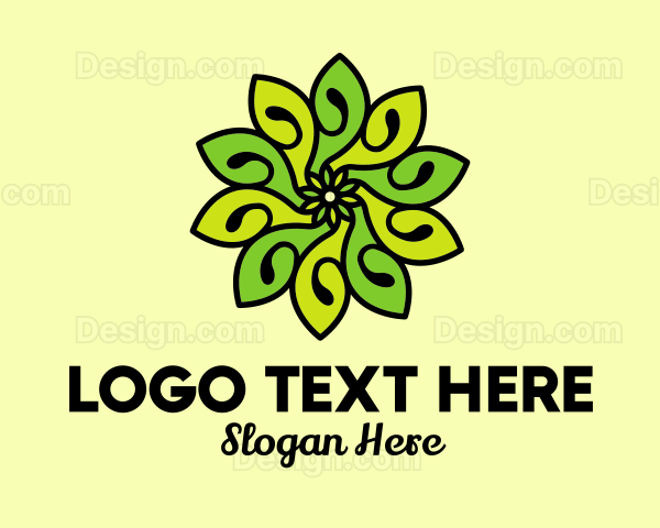 Organic Bright Green Flower Logo