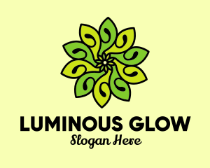 Organic Bright Green Flower logo