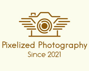 Brown Camera Wings logo design