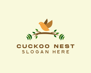 Bird Nest Dumbbell logo design