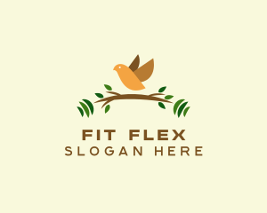 Bird Nest Dumbbell logo design