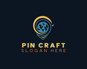 Globe Location Pin logo design