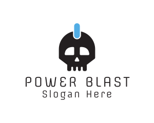 Power Button Skull logo design