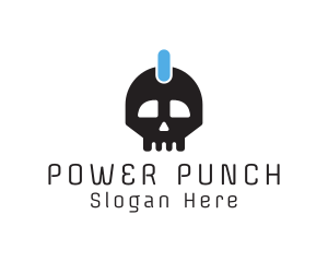 Power Button Skull logo design