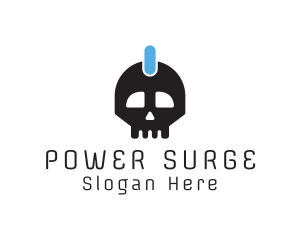 Power Button Skull logo design