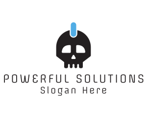 Power Button Skull logo design